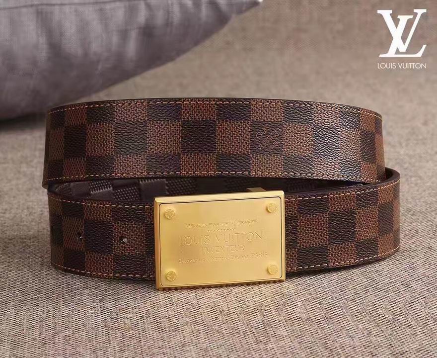 Super Perfect Quality LV Belts(100% Genuine Leather,Steel Buckle)-1434