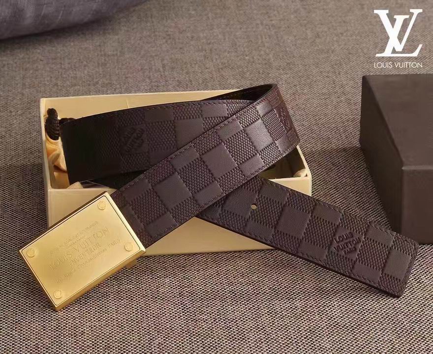 Super Perfect Quality LV Belts(100% Genuine Leather,Steel Buckle)-1436