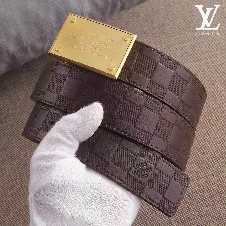 Super Perfect Quality LV Belts(100% Genuine Leather,Steel Buckle)-1438