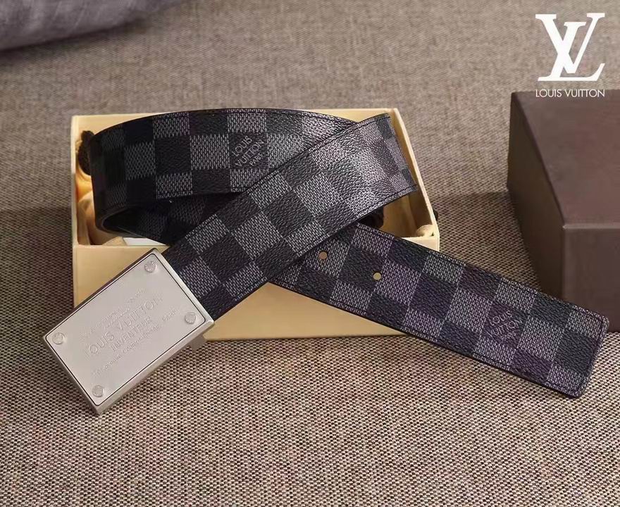 Super Perfect Quality LV Belts(100% Genuine Leather,Steel Buckle)-1439