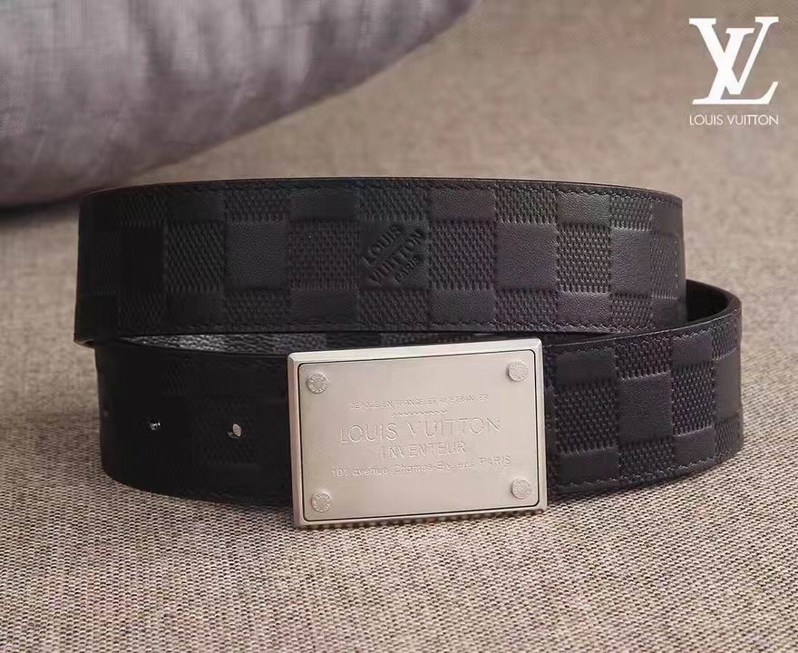 Super Perfect Quality LV Belts(100% Genuine Leather,Steel Buckle)-1443