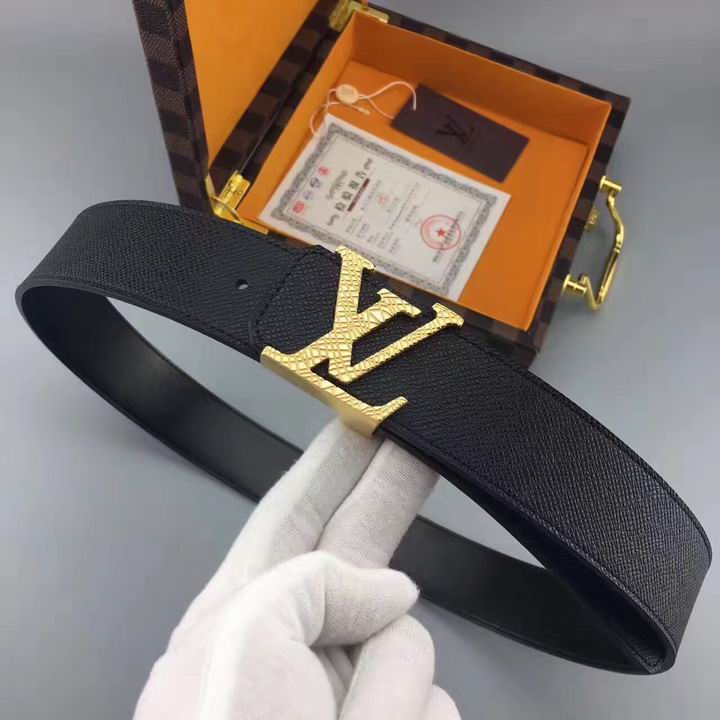 Super Perfect Quality LV Belts(100% Genuine Leather,Steel Buckle)-1447