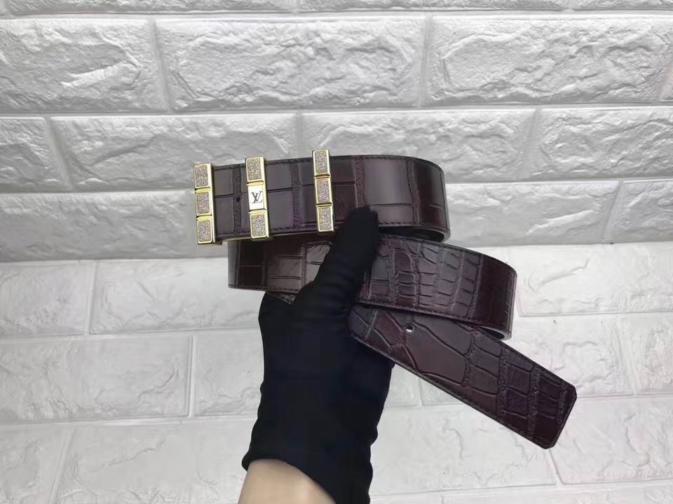 Super Perfect Quality LV Belts(100% Genuine Leather,Steel Buckle)-1458