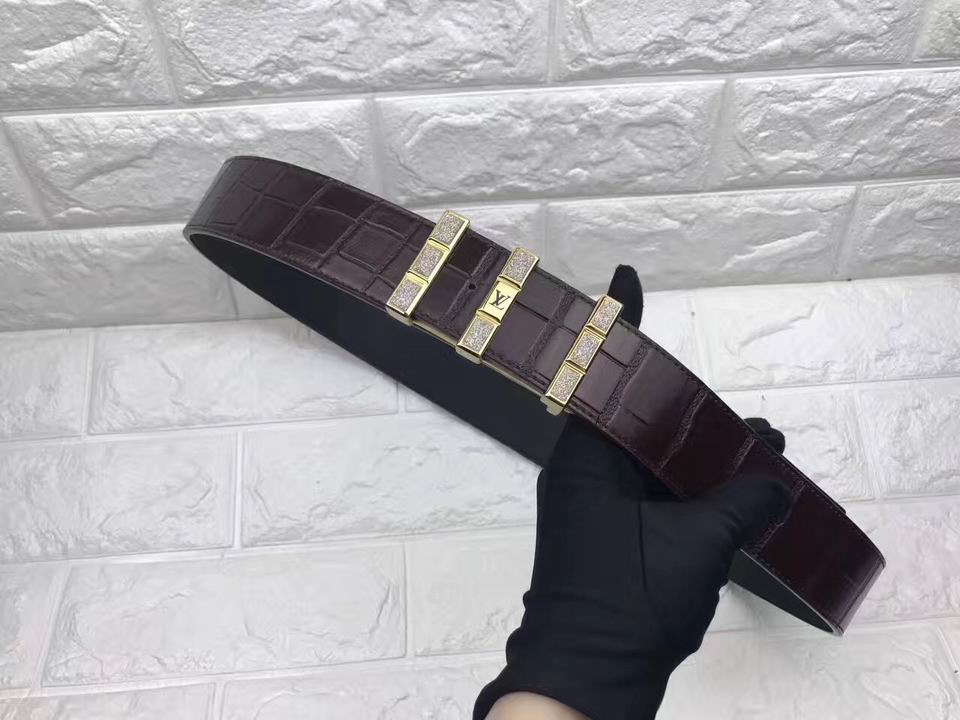 Super Perfect Quality LV Belts(100% Genuine Leather,Steel Buckle)-1459