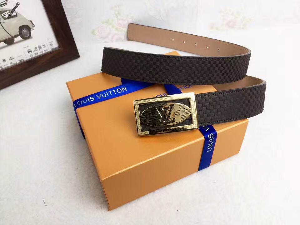 Super Perfect Quality LV Belts(100% Genuine Leather,Steel Buckle)-1479