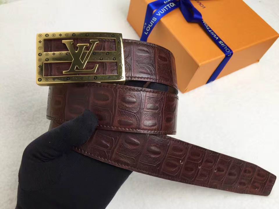 Super Perfect Quality LV Belts(100% Genuine Leather,Steel Buckle)-1484