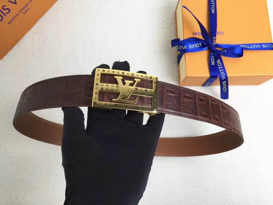 Super Perfect Quality LV Belts(100% Genuine Leather,Steel Buckle)-1486