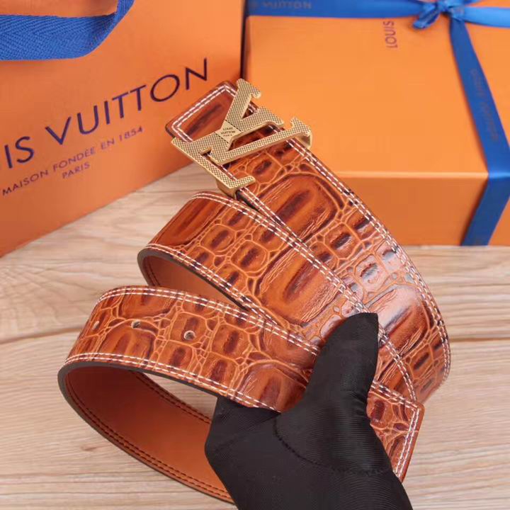 Super Perfect Quality LV Belts(100% Genuine Leather,Steel Buckle)-1555