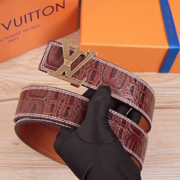 Super Perfect Quality LV Belts(100% Genuine Leather,Steel Buckle)-1556