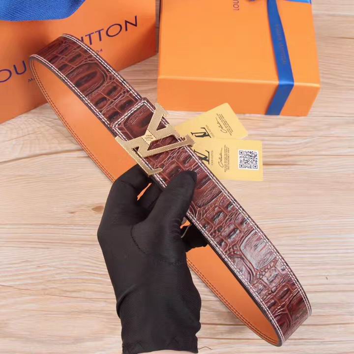 Super Perfect Quality LV Belts(100% Genuine Leather,Steel Buckle)-1558