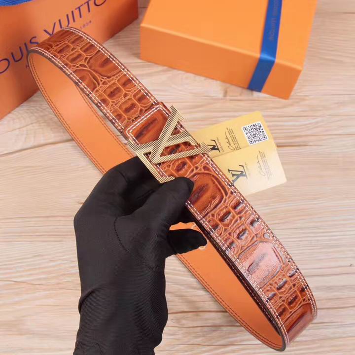 Super Perfect Quality LV Belts(100% Genuine Leather,Steel Buckle)-1562