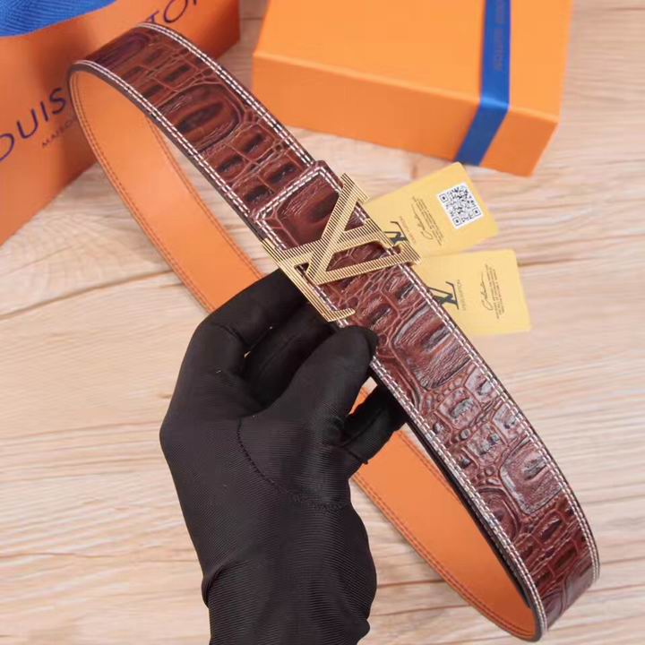Super Perfect Quality LV Belts(100% Genuine Leather,Steel Buckle)-1564