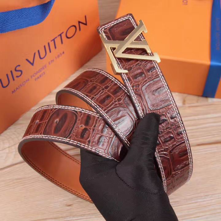 Super Perfect Quality LV Belts(100% Genuine Leather,Steel Buckle)-1565