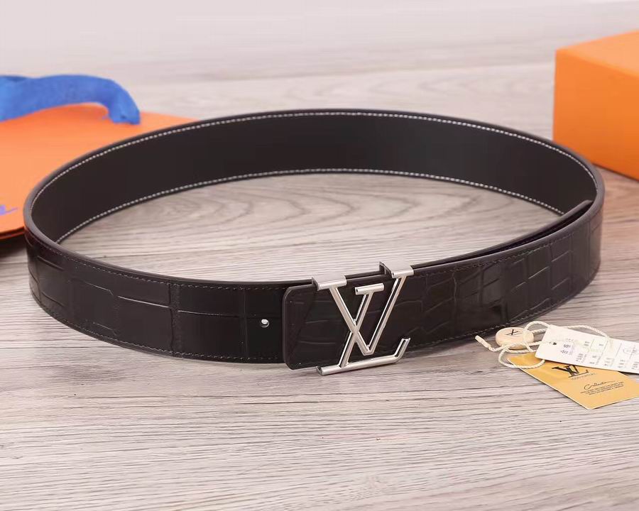 Super Perfect Quality LV Belts(100% Genuine Leather,Steel Buckle)-1586
