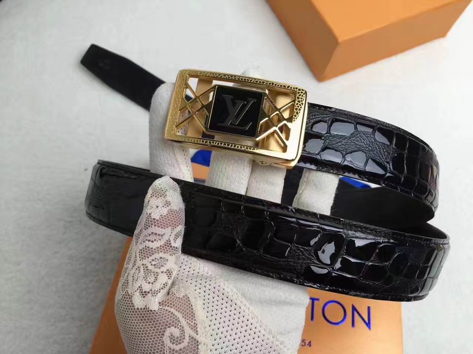 Super Perfect Quality LV Belts(100% Genuine Leather,Steel Buckle)-1626