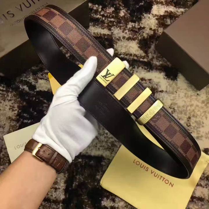 Super Perfect Quality LV Belts(100% Genuine Leather,Steel Buckle)-1659