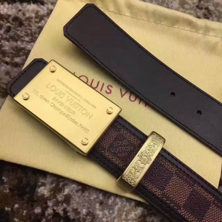 Super Perfect Quality LV Belts(100% Genuine Leather,Steel Buckle)-1662