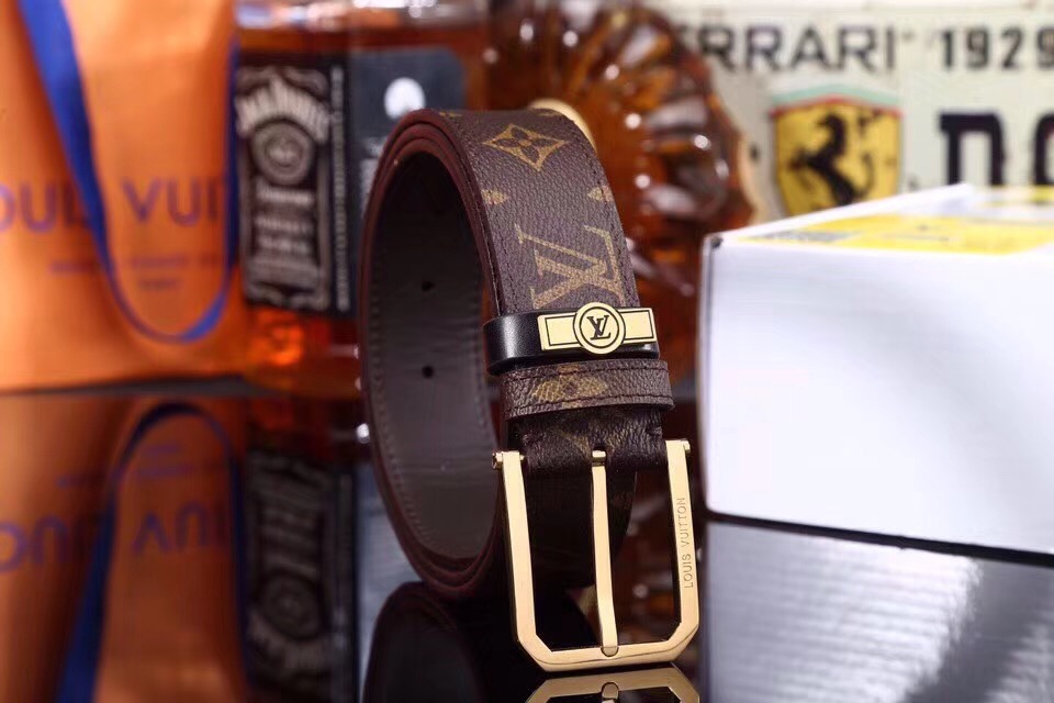 Super Perfect Quality LV Belts(100% Genuine Leather,Steel Buckle)-1701