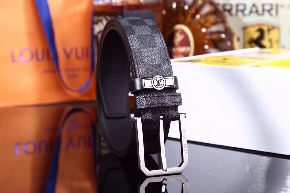 Super Perfect Quality LV Belts(100% Genuine Leather,Steel Buckle)-1704