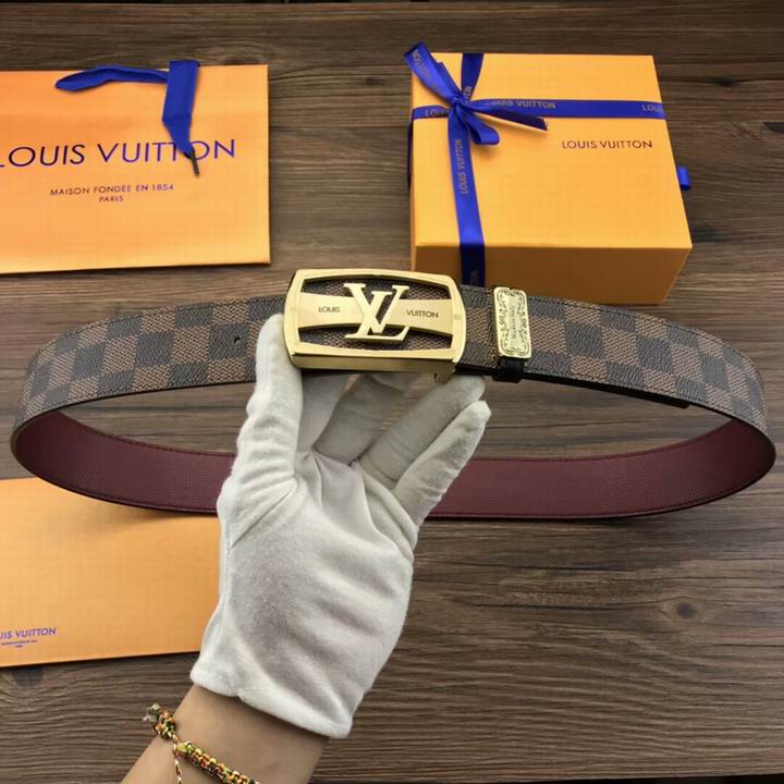 Super Perfect Quality LV Belts(100% Genuine Leather,Steel Buckle)-1788