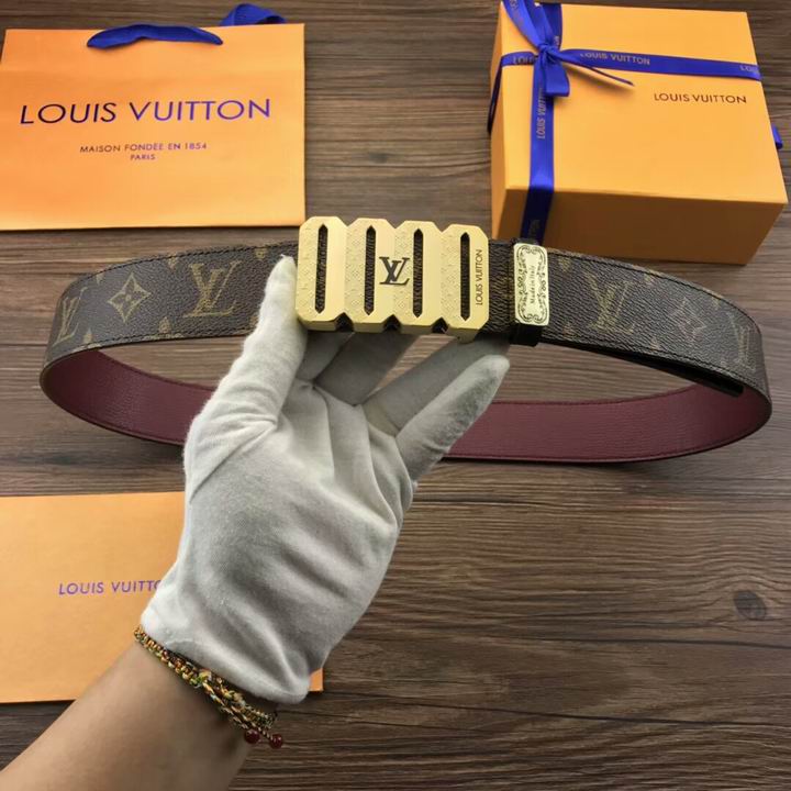 Super Perfect Quality LV Belts(100% Genuine Leather,Steel Buckle)-1790