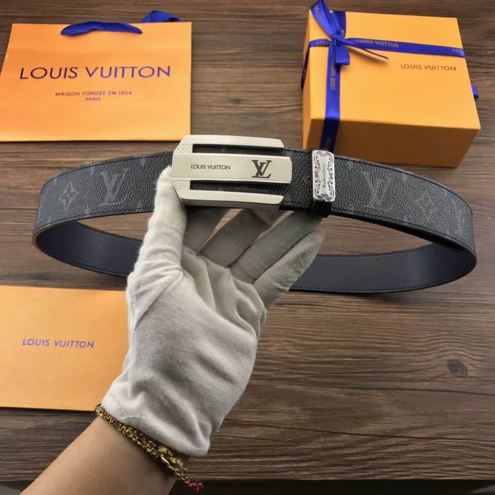 Super Perfect Quality LV Belts(100% Genuine Leather,Steel Buckle)-1795