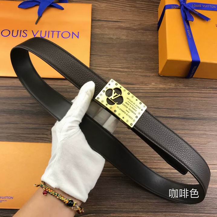 Super Perfect Quality LV Belts(100% Genuine Leather,Steel Buckle)-1816