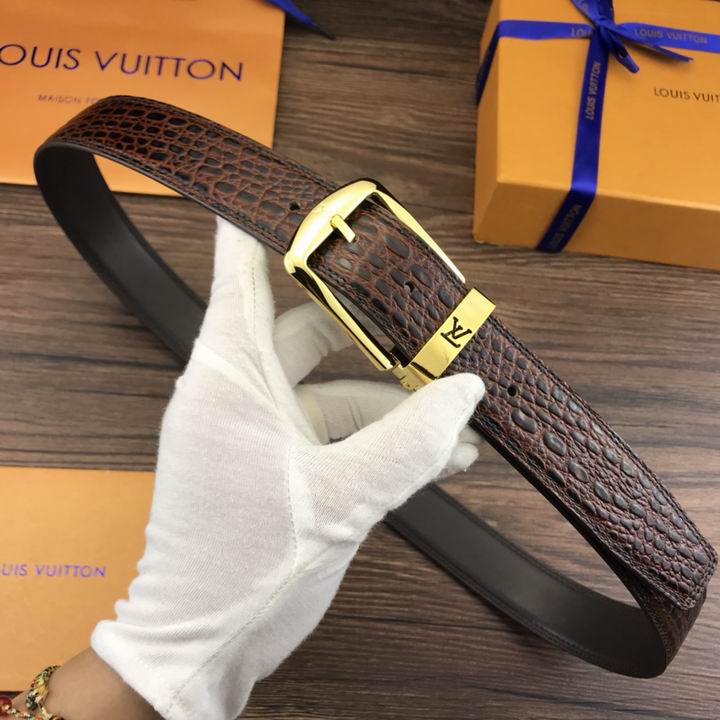 Super Perfect Quality LV Belts(100% Genuine Leather,Steel Buckle)-1826
