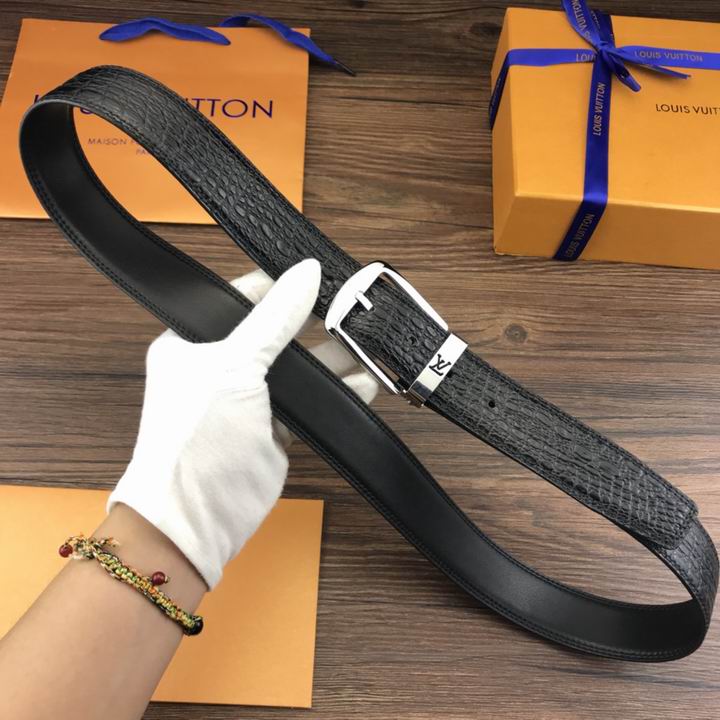 Super Perfect Quality LV Belts(100% Genuine Leather,Steel Buckle)-1827