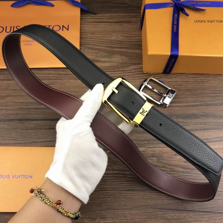 Super Perfect Quality LV Belts(100% Genuine Leather,Steel Buckle)-1828