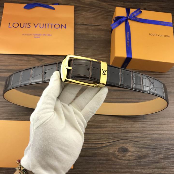 Super Perfect Quality LV Belts(100% Genuine Leather,Steel Buckle)-1831