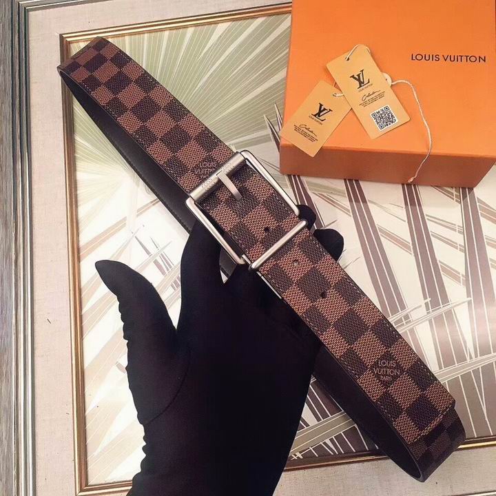 Super Perfect Quality LV Belts(100% Genuine Leather,Steel Buckle)-1888
