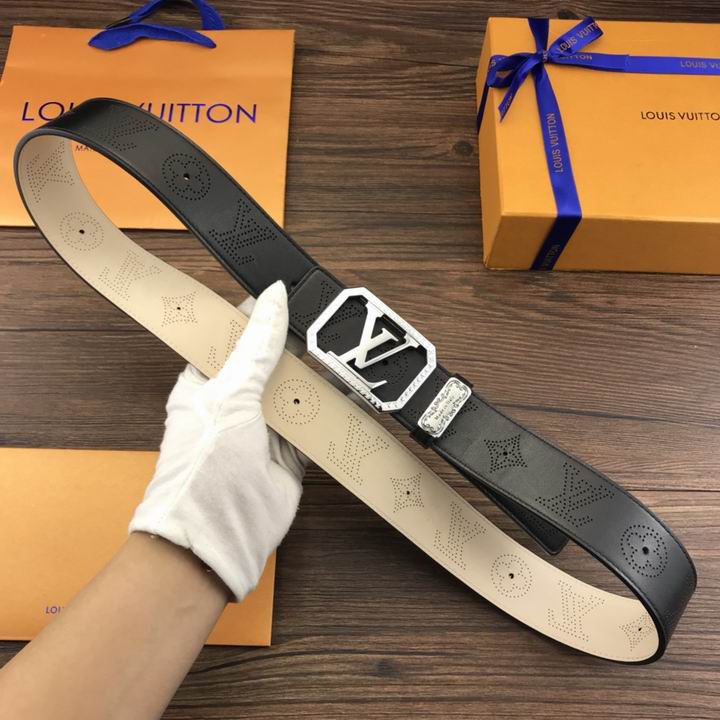 Super Perfect Quality LV Belts(100% Genuine Leather,Steel Buckle)-1934