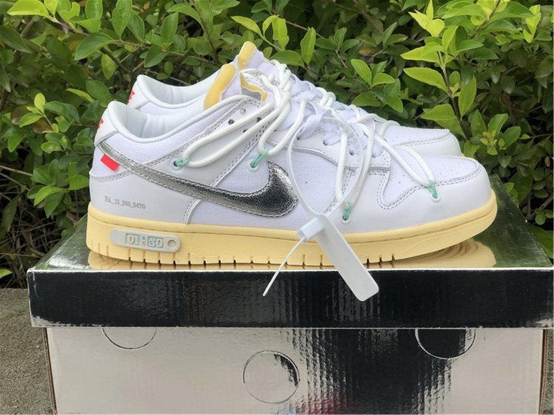 Authentic Off-White x Nike Dunk Low White GS