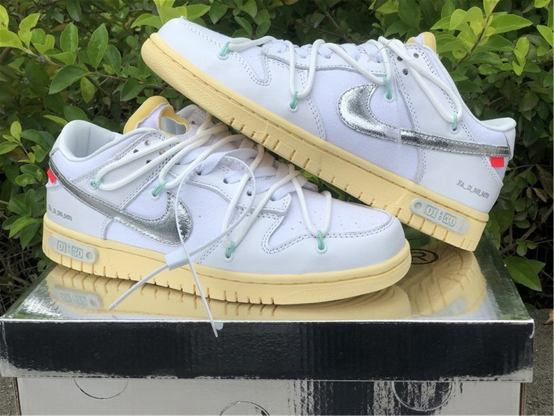 Authentic Off-White x Nike Dunk Low White