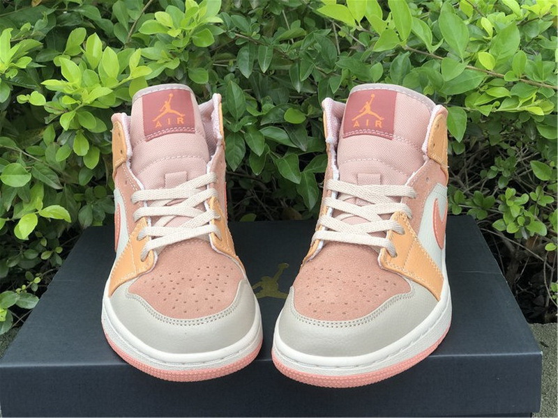 Authentic Air Jordan 1 Mid “Atomic Orange” Women Shoes