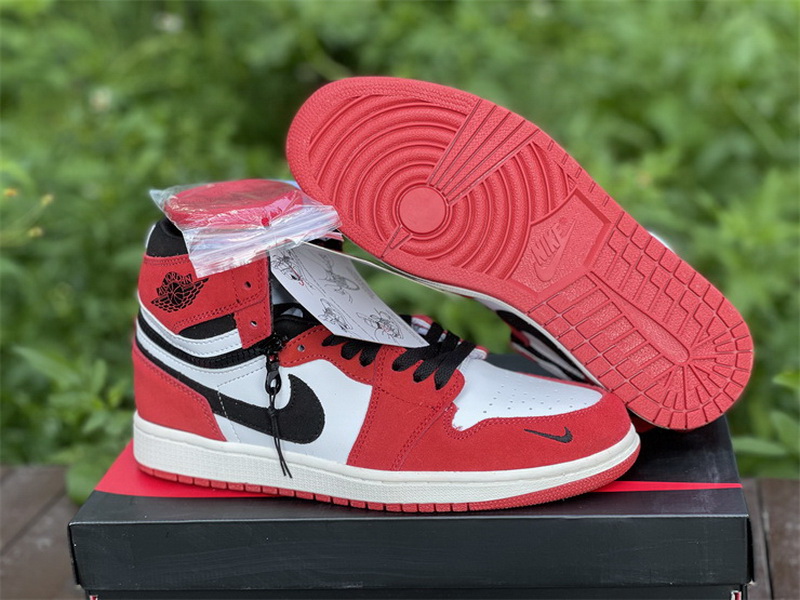Authentic Air Jordan 1 High Switch White Red