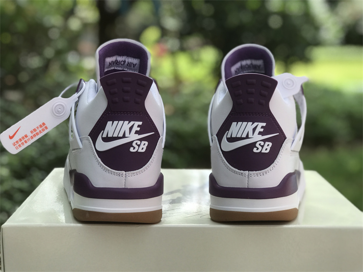 Authentic Nike SB x Air Jordan 4 White Purple