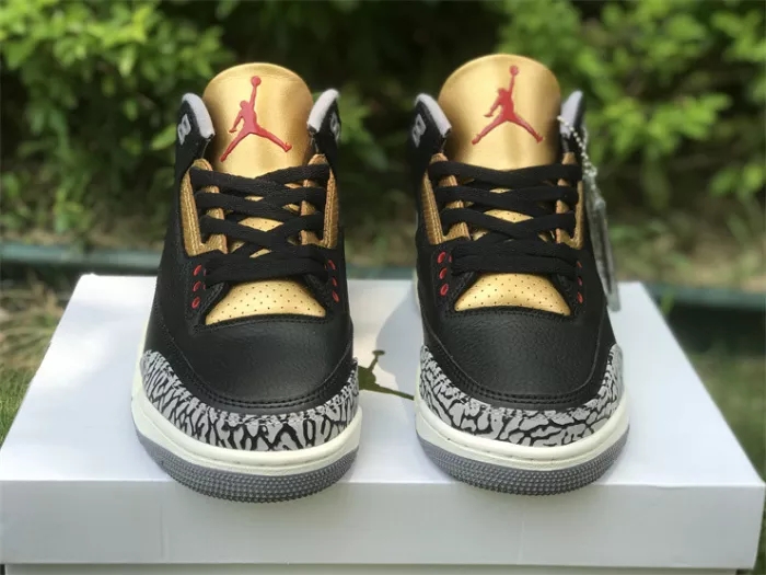 Authentic Air Jordan 3 Black Gold” Women Shoes
