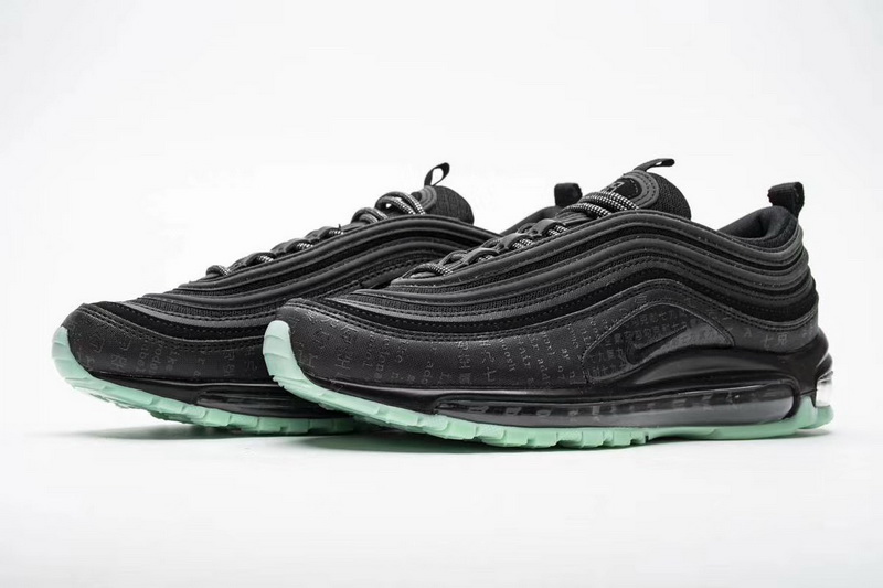 Authentic Nike Air Max 97 Black Green Glow GS